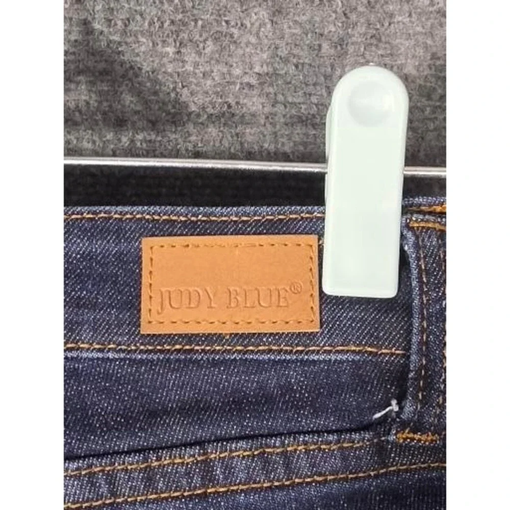Judy Blue Slim Bootcut Jeans Dark‎ Wash Raw Hem Stretch Denim 3/26 JB88359 Boho